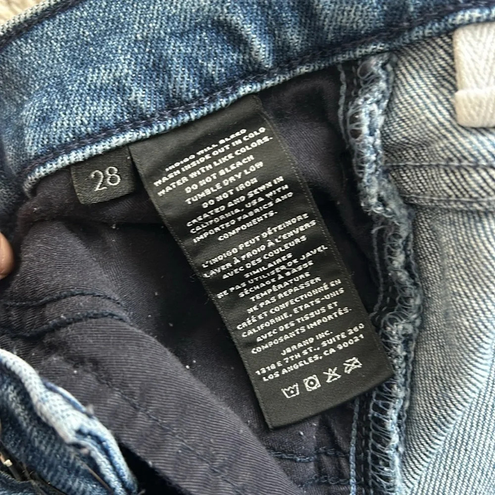 J Brand Blue Jules High Rise Straight Jeans In Sympathy Destruct size 28 - Picture 7 of 10